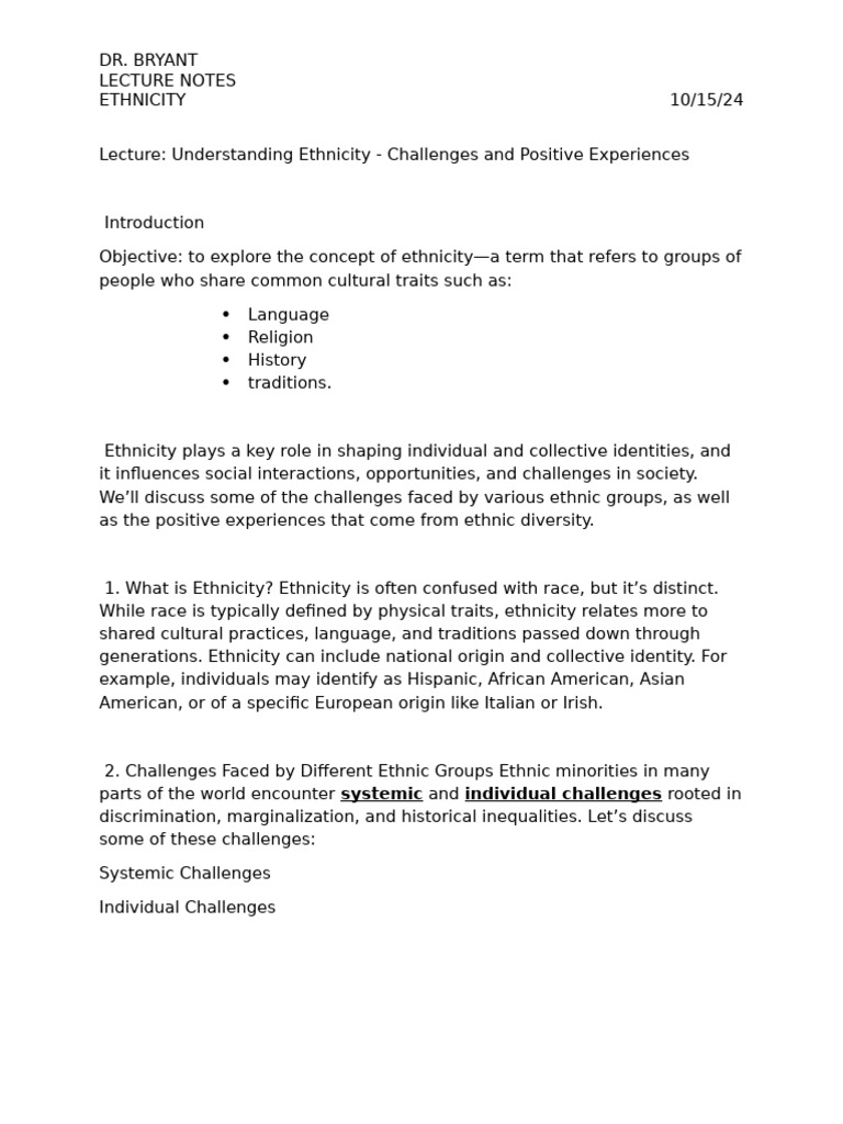 Examples of Cultural Ethnic Backgrounds | PDF | Ethnicity | Minority Group