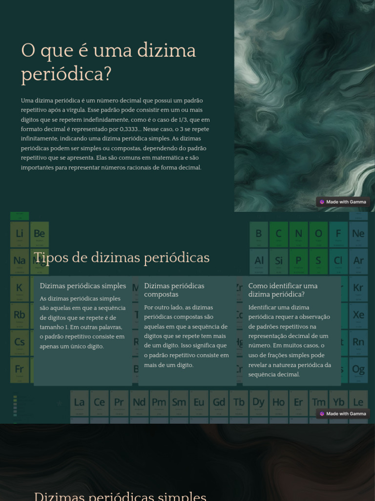 O que é uma dízima periódica? | PDF | Química | Aritmética