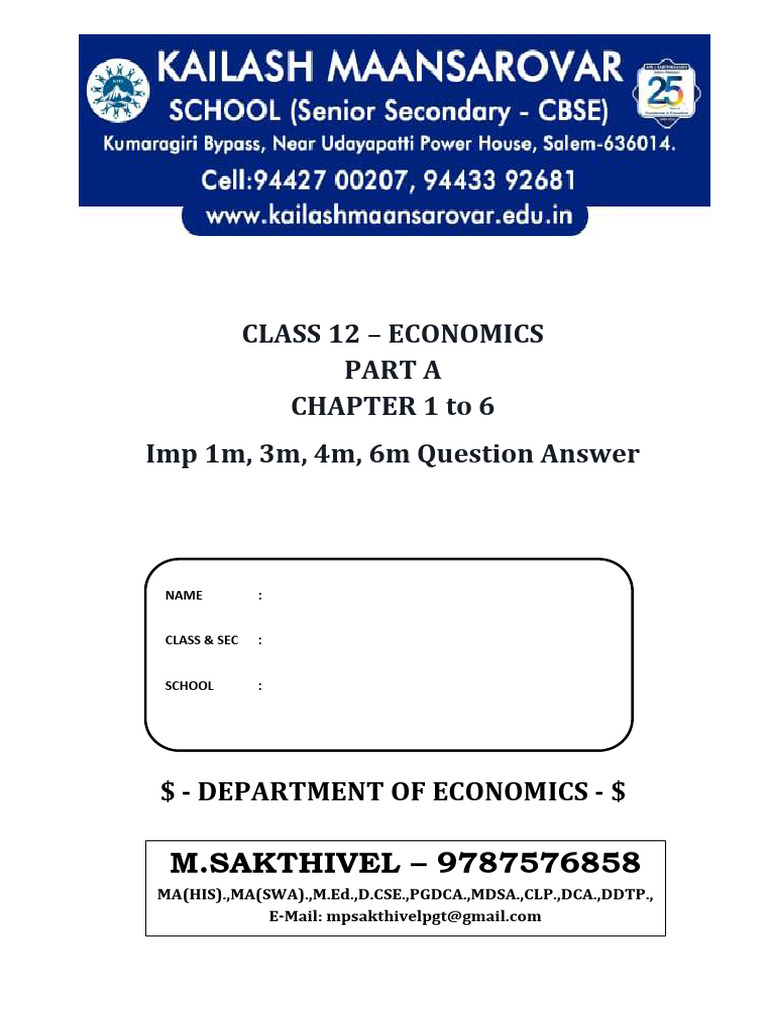 KMS 12 Eco Part A Imp | PDF | Gross Domestic Product | Real Gross ...