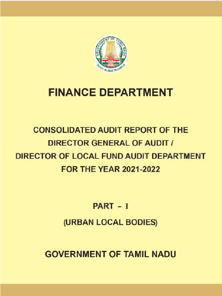 Tamil Nadu Local Fund Audit Report 2021-22 | PDF | Taxes | Property Tax