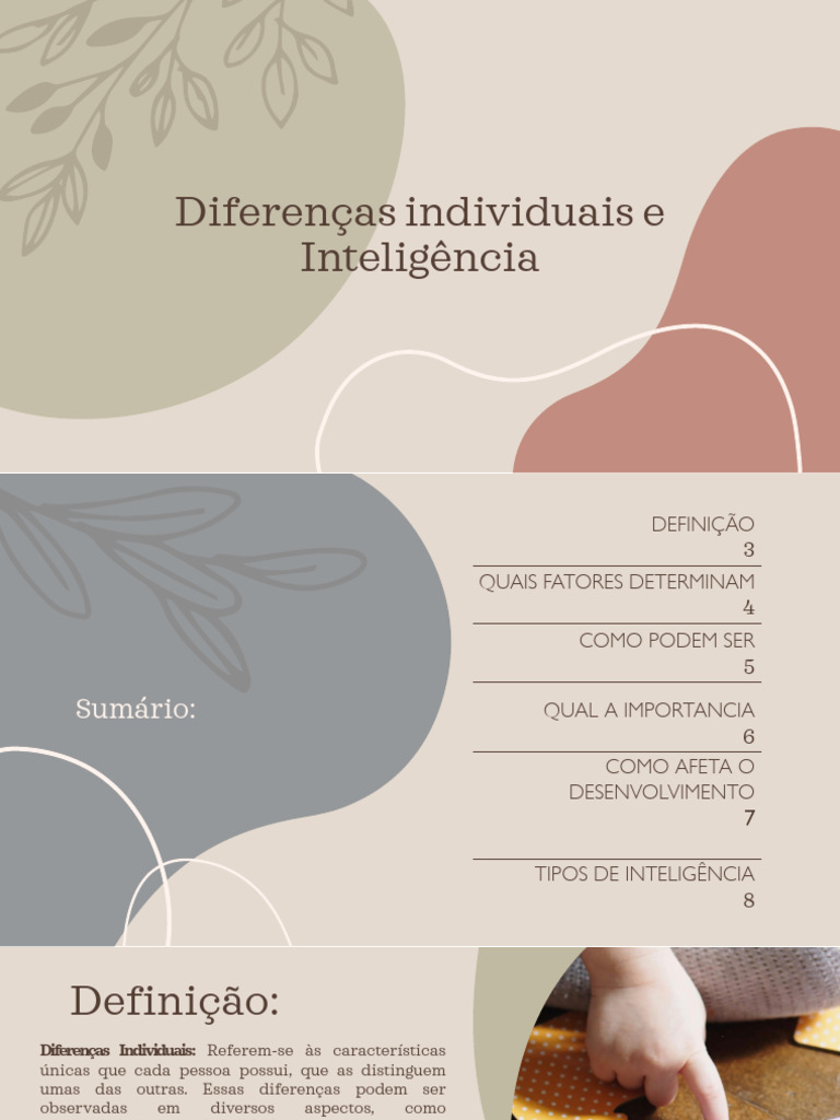 Diferenças Individuais e Inteligência, Apresentação | PDF | Aprendizado ...