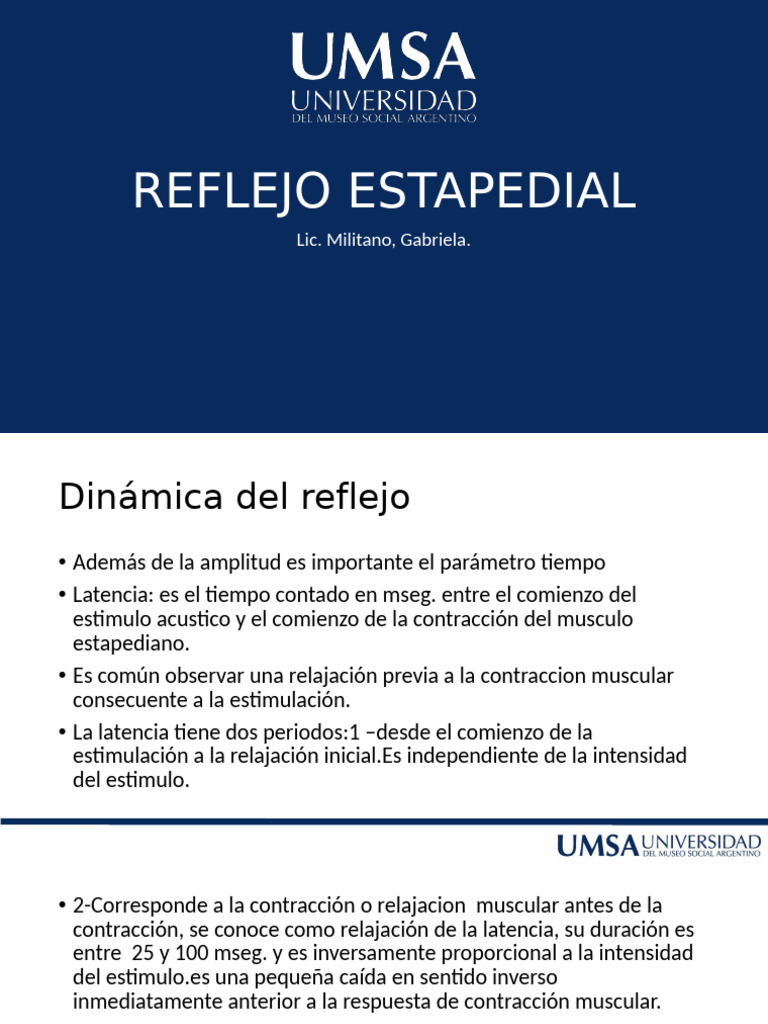 Dinámica y Aplicaciones del Reflejo Estapedial | PDF | Escuchando ...