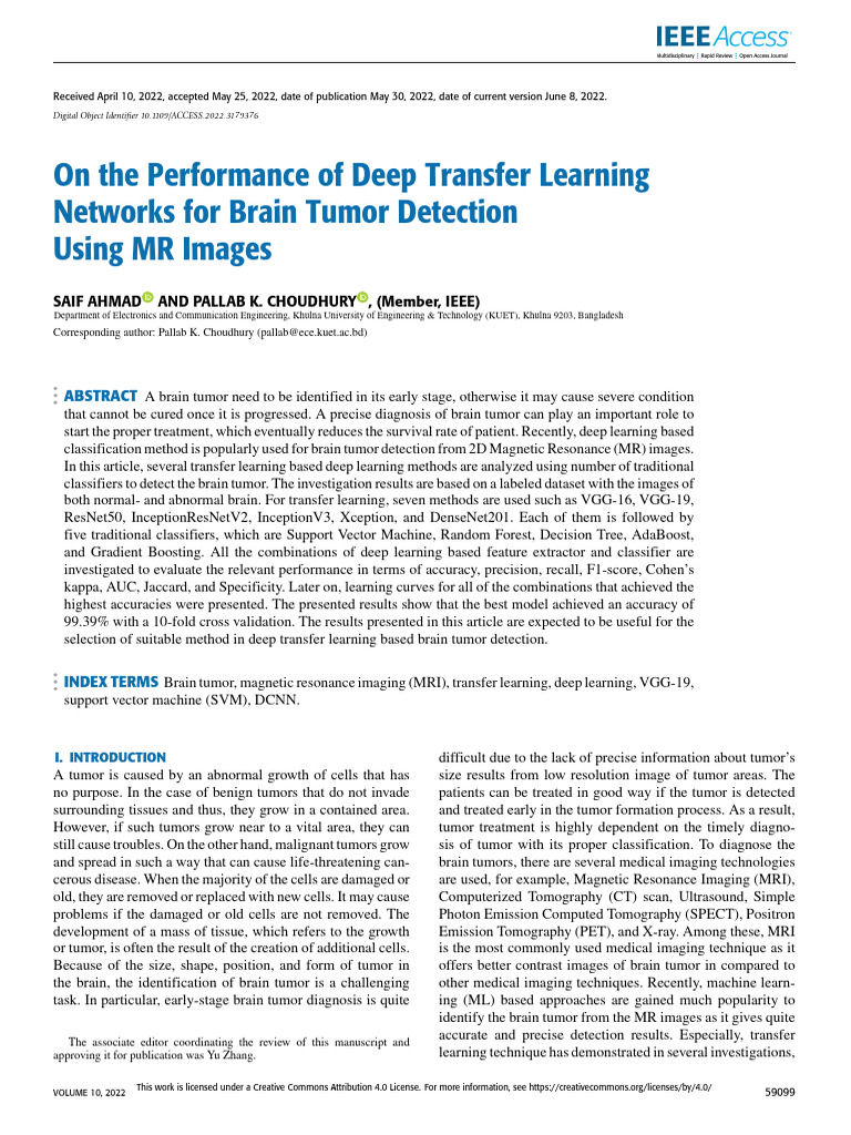 On The Performance of Deep Transfer Learning Networks For Brain Tumor ...