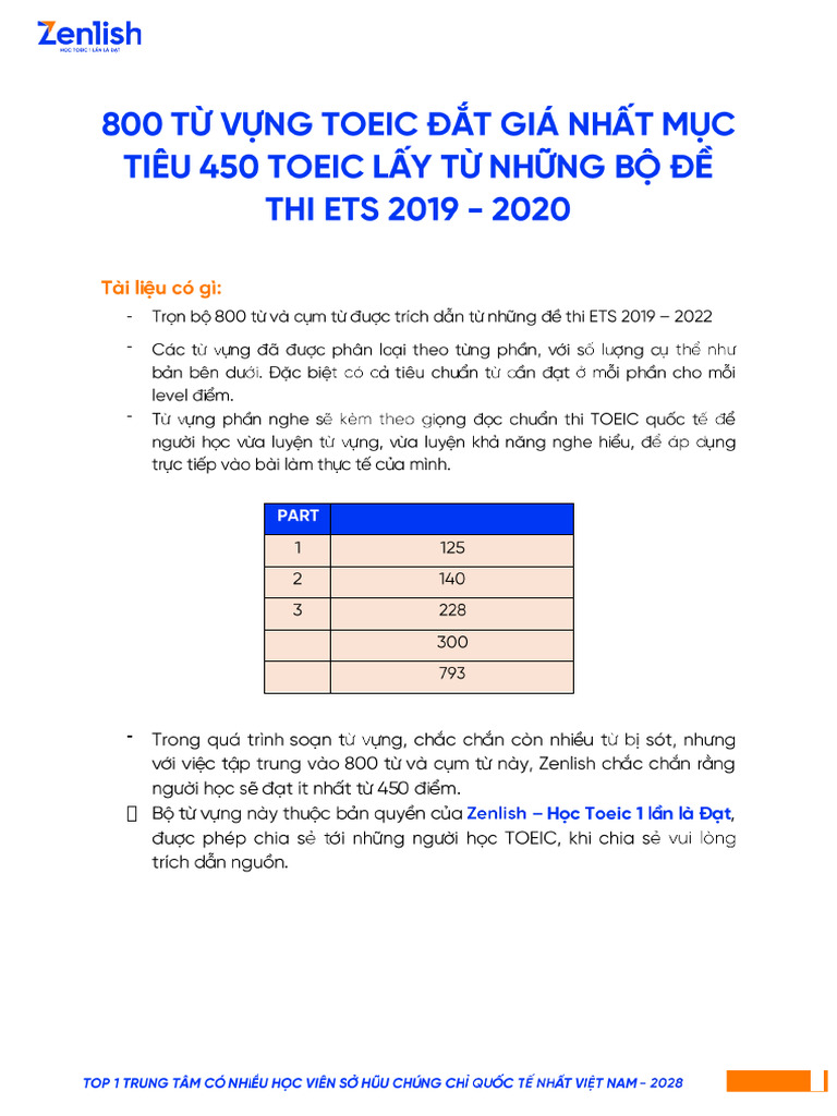 B 800 T V NG Toeic Level 450 - 2023 | PDF | Vietnam