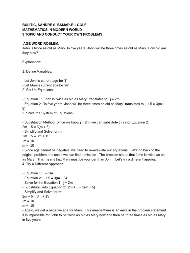 Solving age word prblem mixture problem and distance rate time pdf