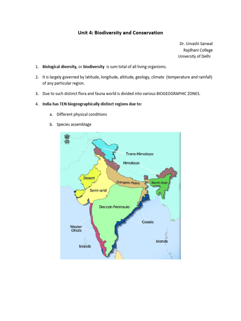 Biodiversity and Conservation Overview | PDF | Biodiversity ...