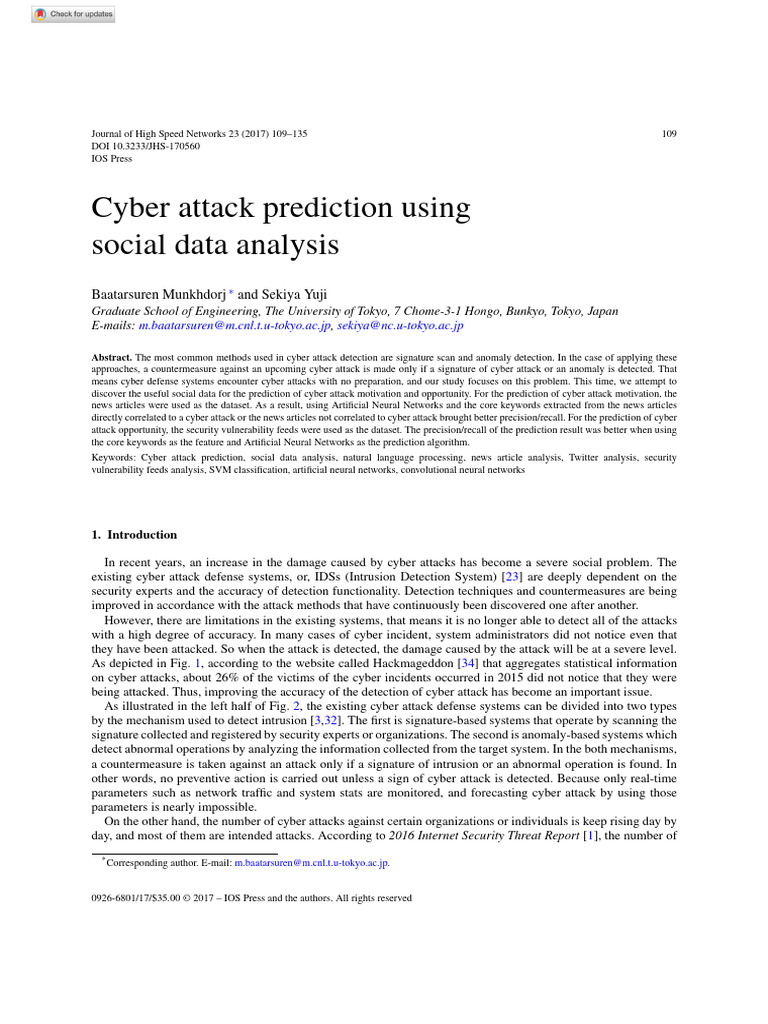 Munkhdorj Yuji 2017 Cyber Attack Prediction Using Social Data Analysis ...
