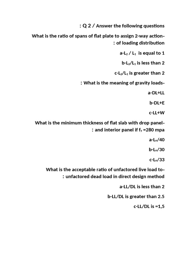 Flat Plate Design Load Ratios and Guidelines | PDF