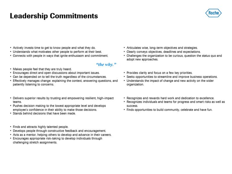 Roche Leadership Commitments Guide | PDF | Leadership | Mentorship