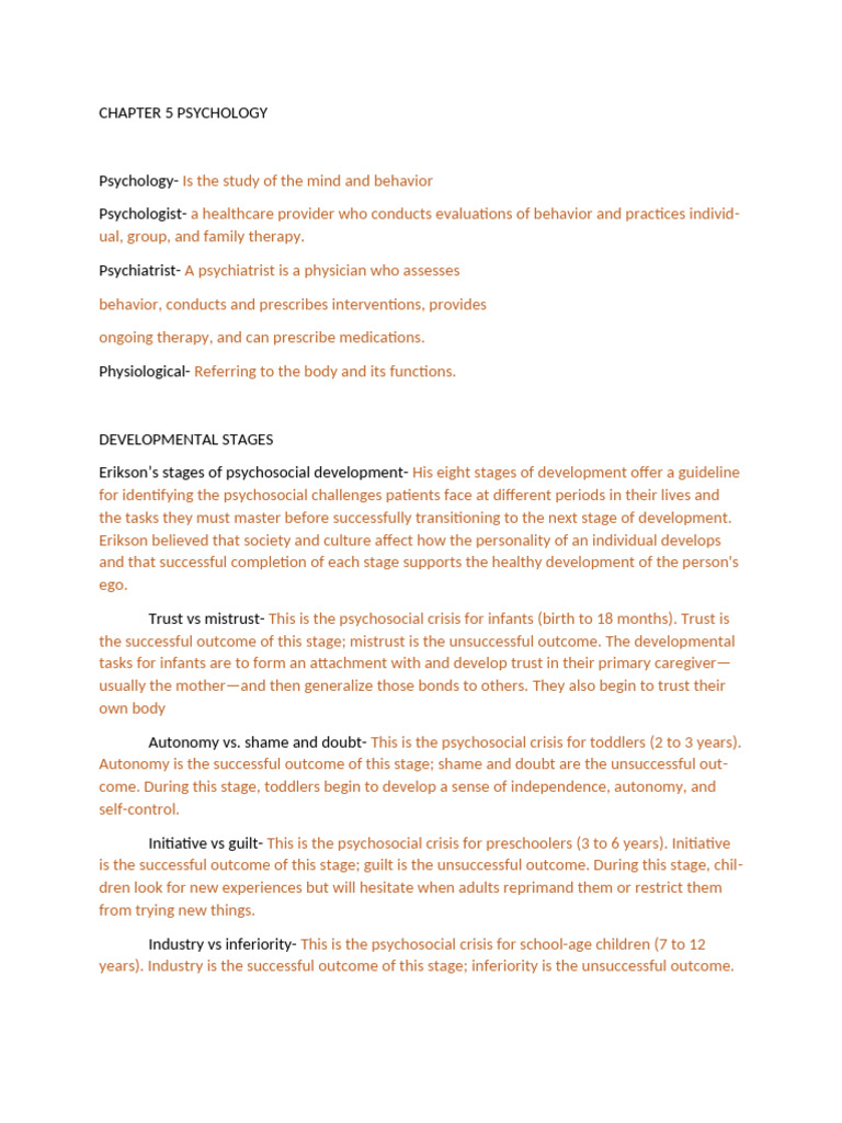 Chapter 5 Psychology Student Notes | PDF | Grief | Psychology