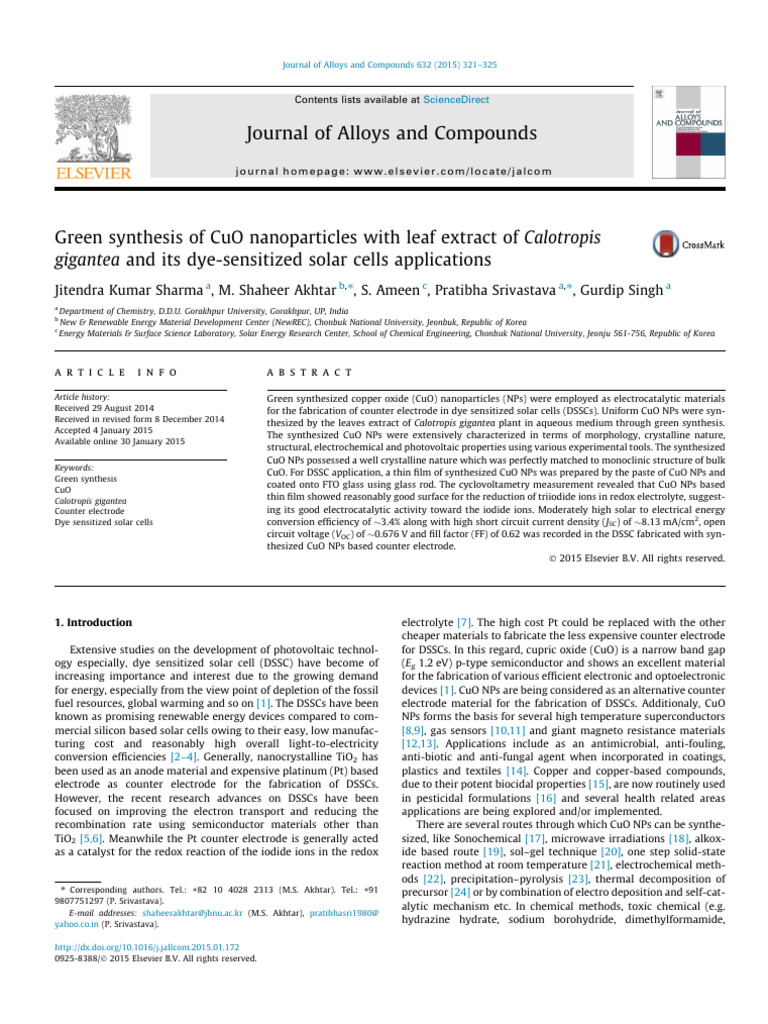 Green Synthesis of CuO Nanoparticles Wit | PDF | Physical Sciences ...