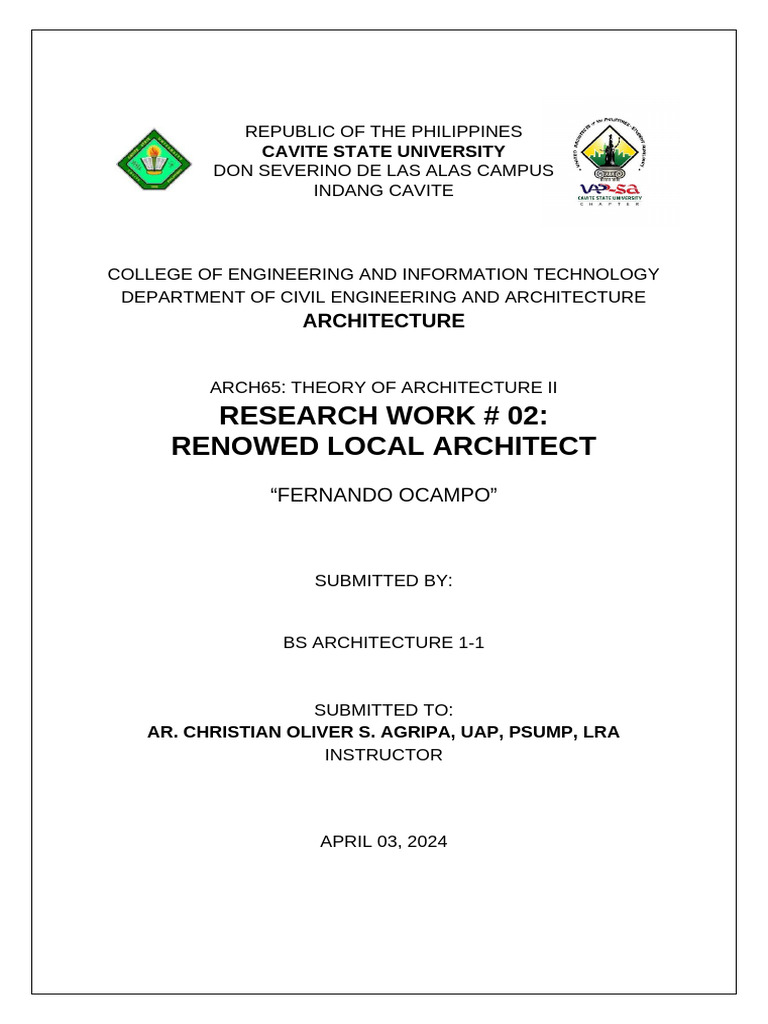 Research Renowned Local Architect | PDF