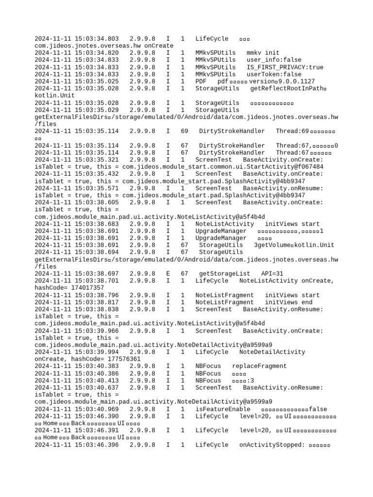 2024 11 11 - Log | PDF | Technology & Engineering