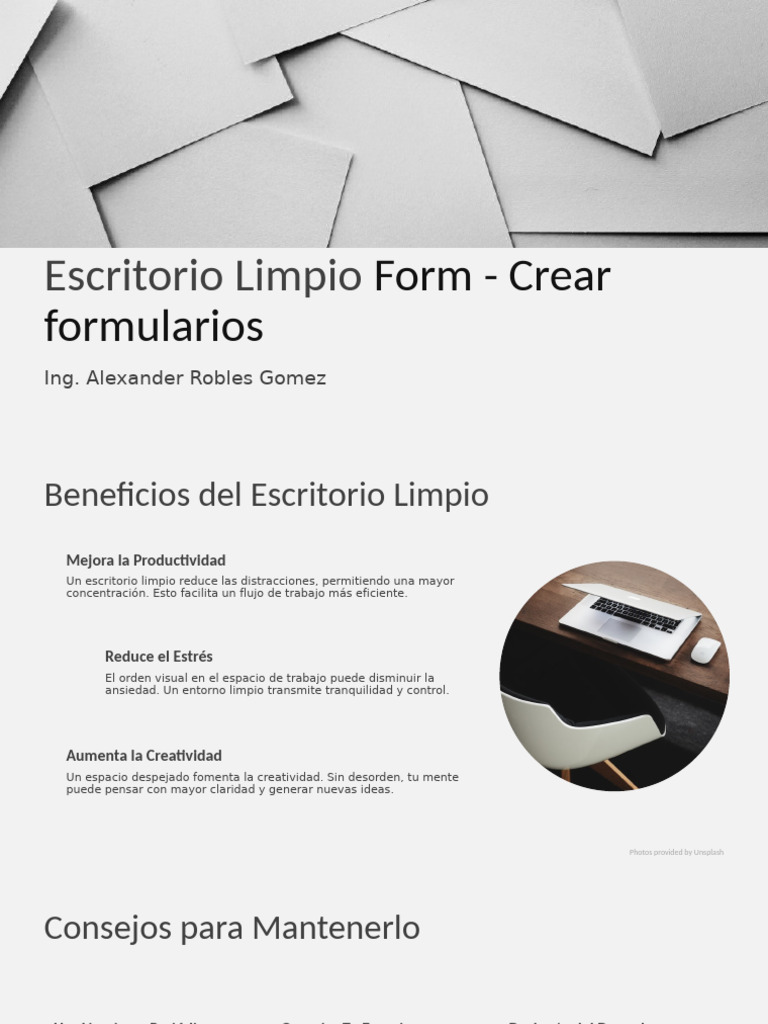 Escritorio limpio form crear formularios pdf informaci n