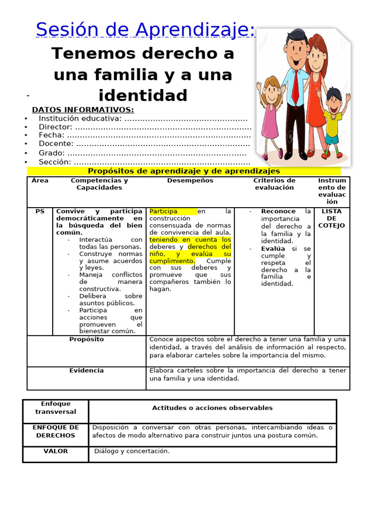 Derecho a la Familia e Identidad Infantil | PDF | Documento de ...
