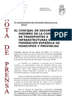 120120 NP. Fernando Atienza en la Comisión de Transportes e Infraestructuras de la FEMP