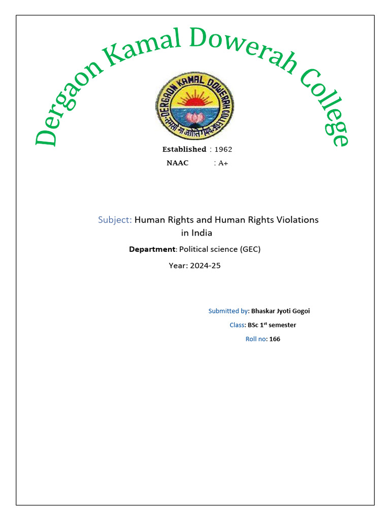 Human Rights Violations in India 2024 | PDF | Human Rights | Violence