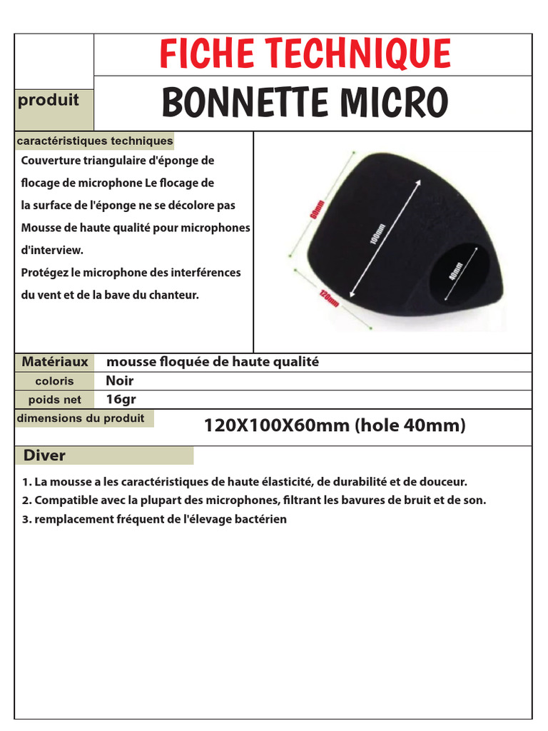 Bonnettes Micro: Protection et Qualité | PDF