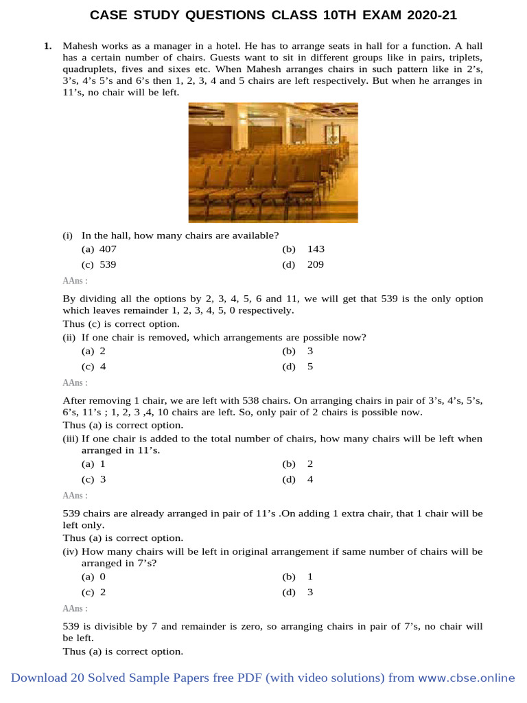 Class 10 Case Study Questions 2020-21 | PDF | Speed
