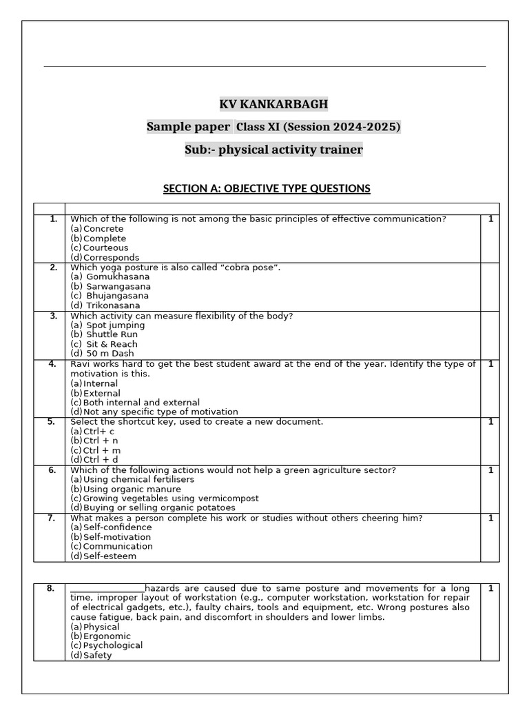 Class 11th Halfyearly Sample Paper | PDF | First Aid | Nausea