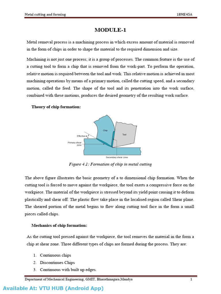 Chip Formation in Metal Cutting Process | PDF | Mechanical Engineering ...
