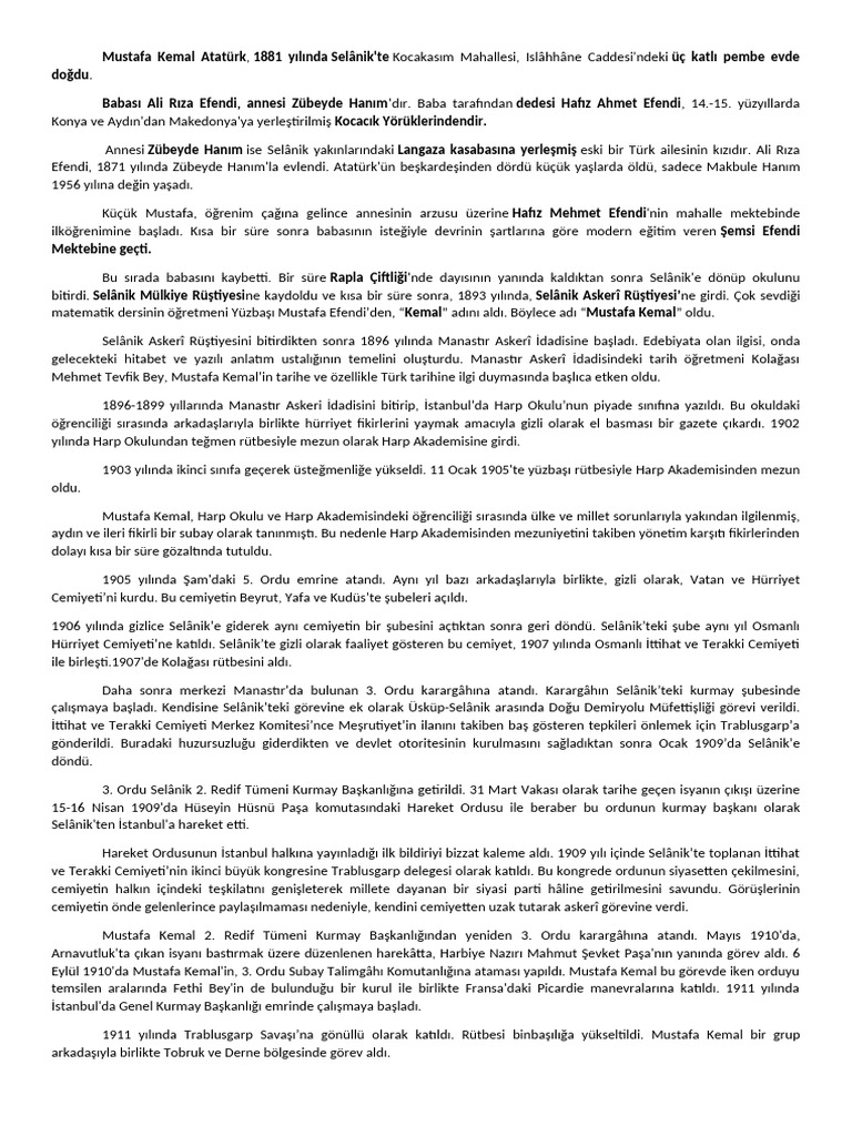 Mustafa Kemal Atatürk | PDF