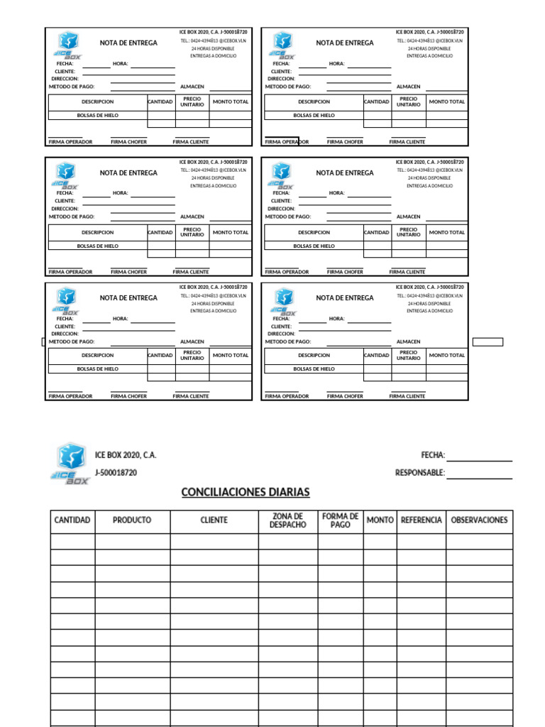 Formatos Ice Box | PDF