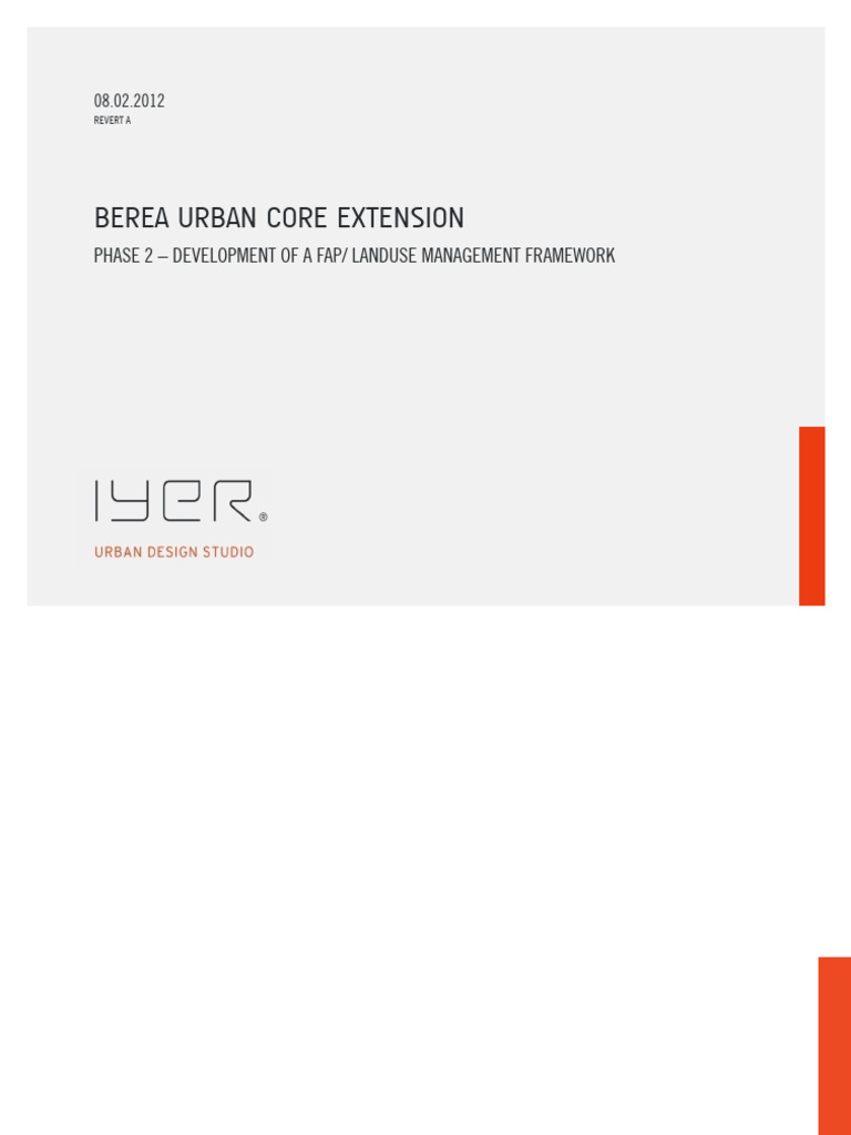 Berea Urban Core Extension FAP Draft | PDF | Zoning | Mixed Use Development