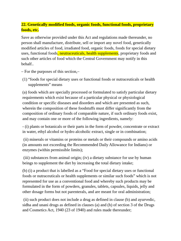Food Safety Regulations Overview | PDF | Dietary Supplements ...