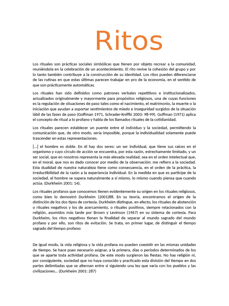 Ritos | PDF | Rituales | Sociedad