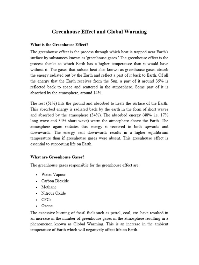 5 - 2 - Greenhouse Effect and Global Warming | PDF | Greenhouse Effect ...
