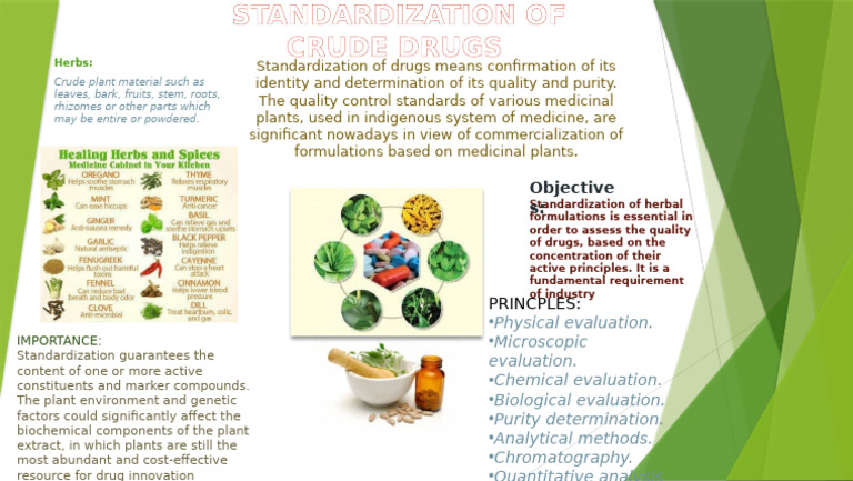 Standardization of Herbal Drugs Quality | PDF | Biology