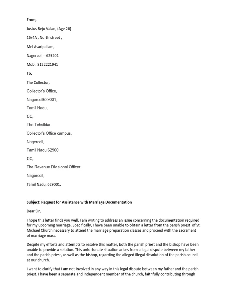 Marriage Documentation Appeal | PDF