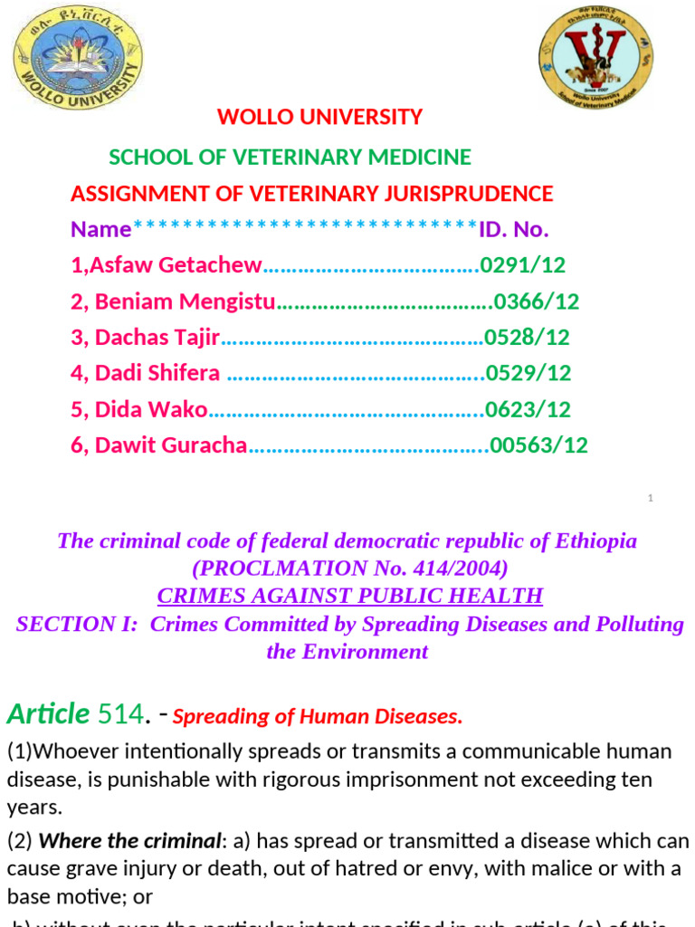 Full Veterinary Jurisprudence For 2nd Year DVM-1 | PDF | Crimes | Crime ...