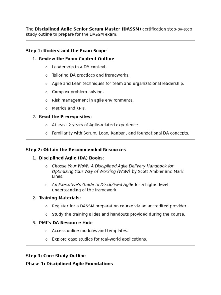 DASSM Exam Preparation Guide | PDF | Agile Software Development | Business