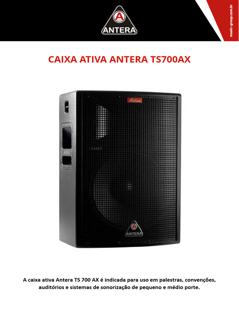 Caixa Ativa Antera TS 700 AX 350W | PDF