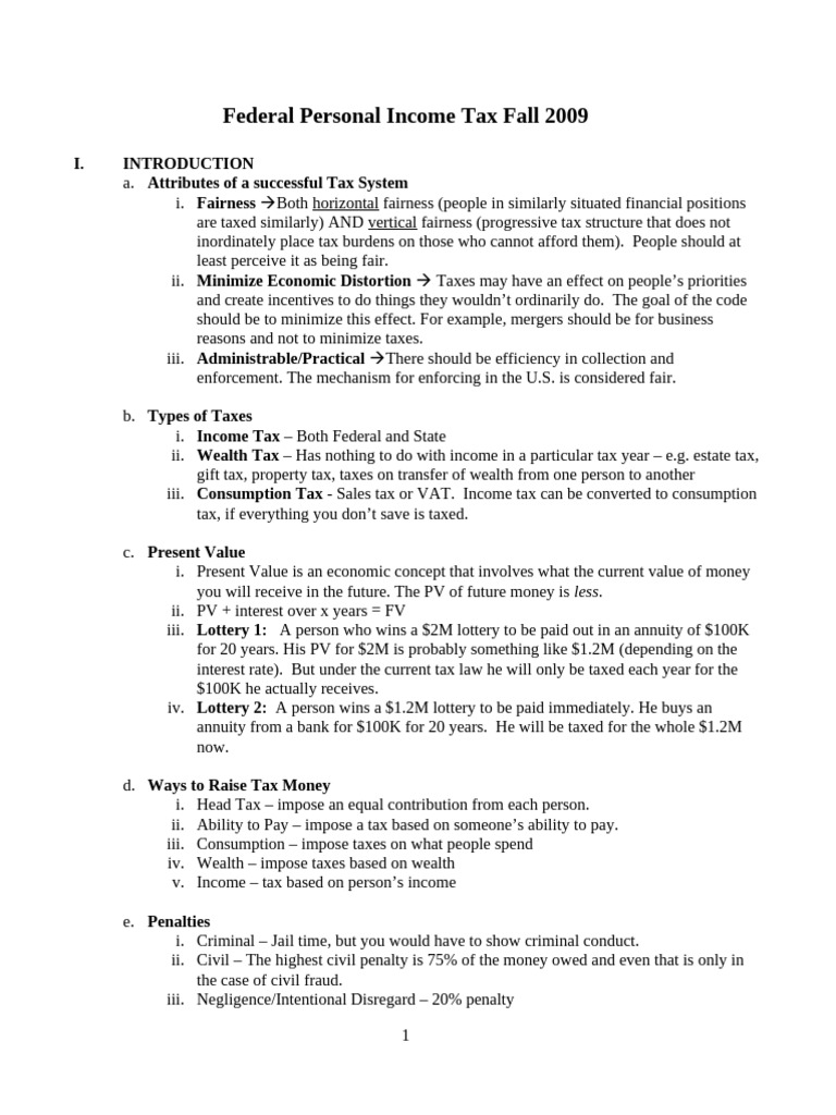 Federal Income Tax Overview 2009 | PDF | Tax Deduction | Taxes