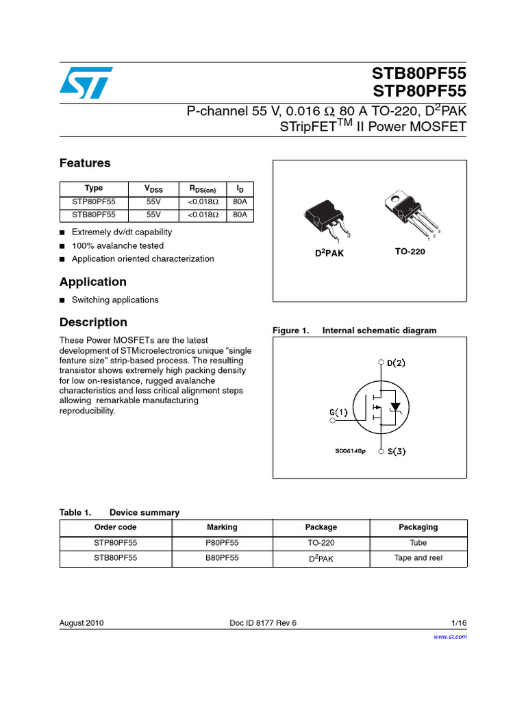 STP 80 PF 55 | PDF | Diode | Computer Engineering