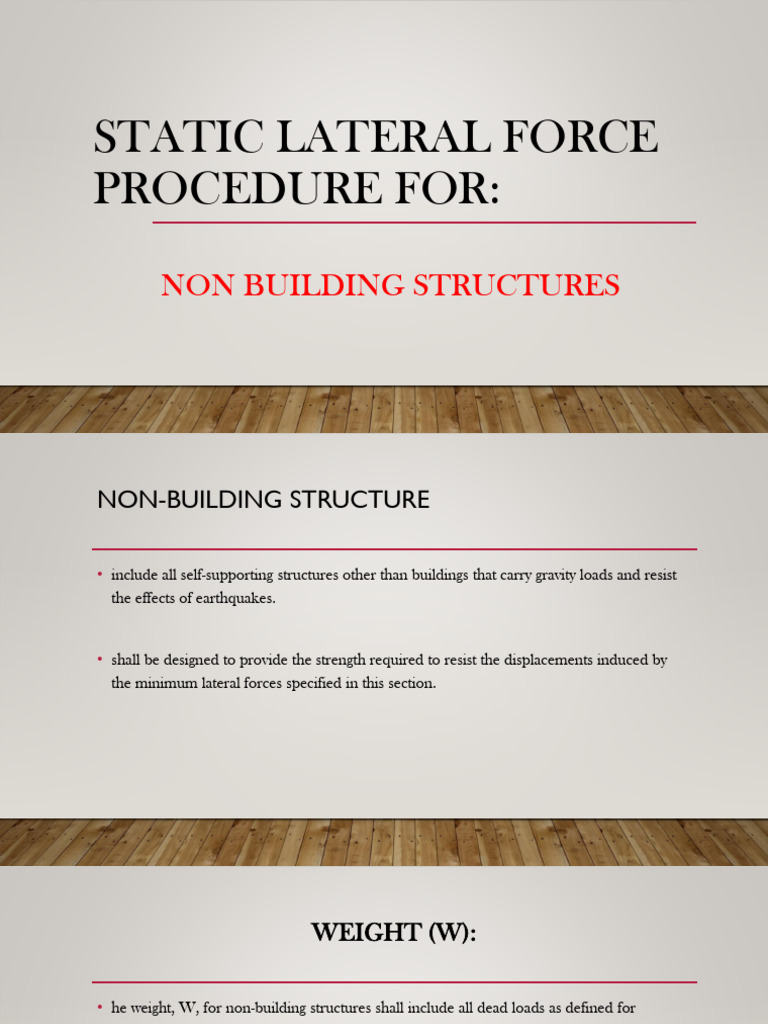 Lateral Force Design for Non-Building Structures | PDF | Force | Concrete