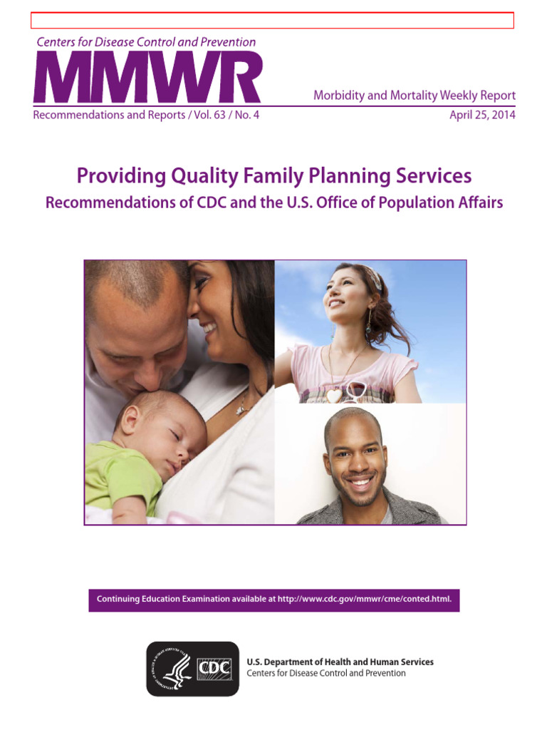 CDC Recommendations for Family Planning Services | PDF | Family ...