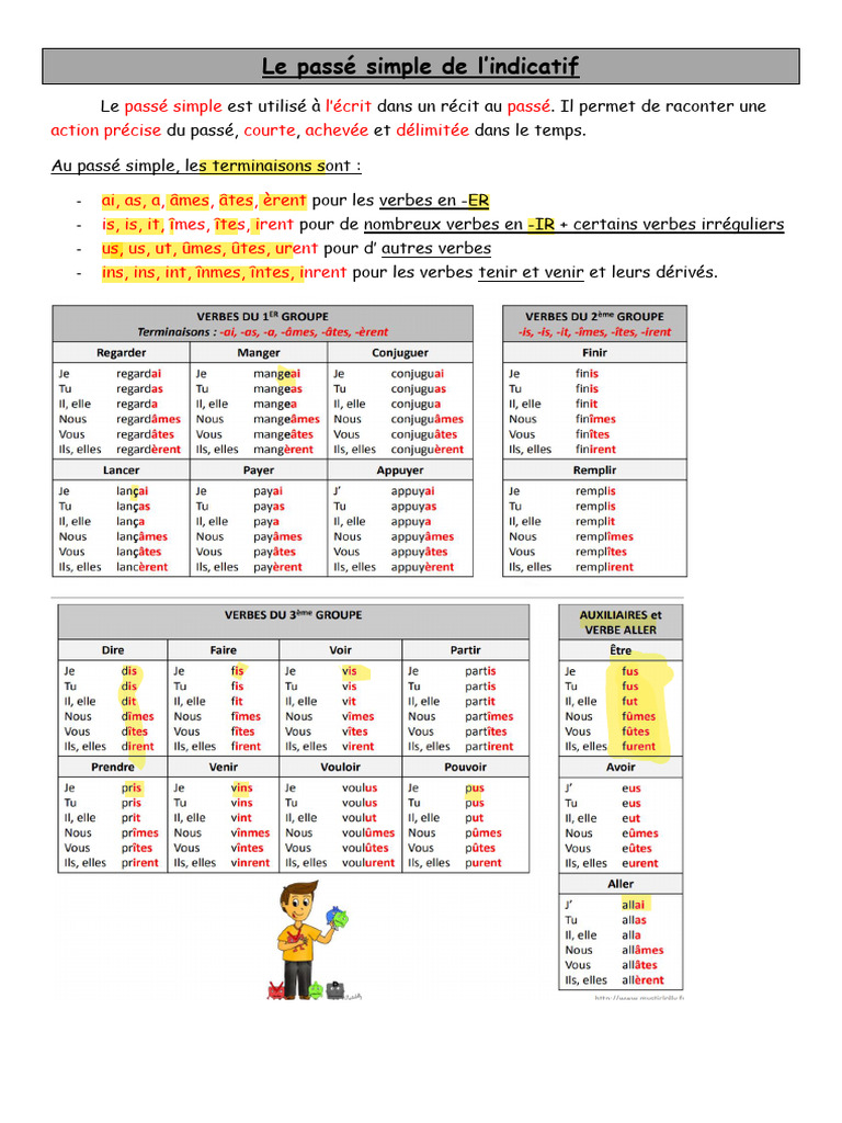 Le passé simple de l'indicatif | PDF | Verbe | Linguistique