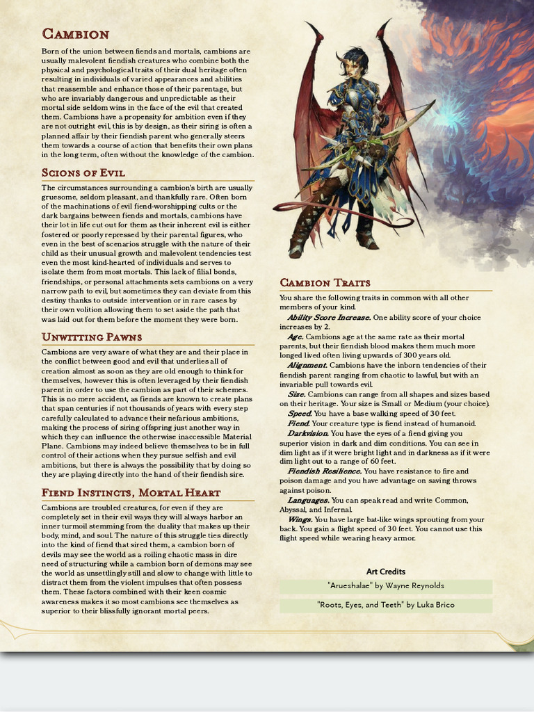 Cambions: Fiendish Hybrid Creatures | PDF | Demons
