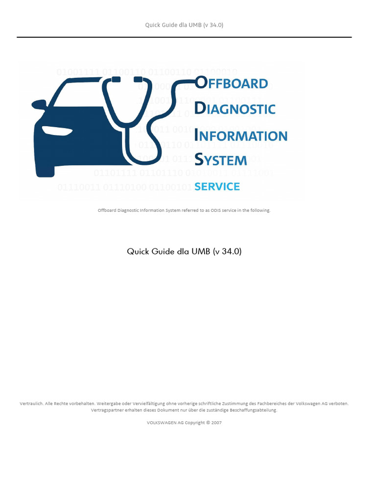 PL - PL - ODIS Service Quick Guide Für UMB v34 | PDF