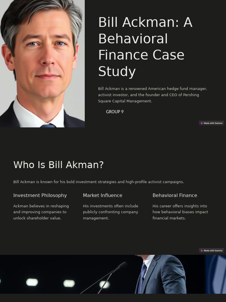 Behavioral Finance Bill Ackman PDF Investing Behavioral Economics