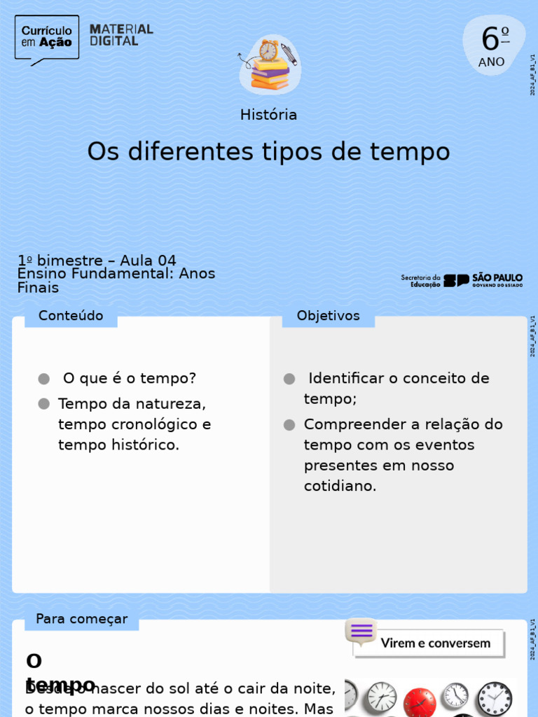 Aula 4 - Os Diferentes Tipos de Tempo | PDF | Tempo | Humano