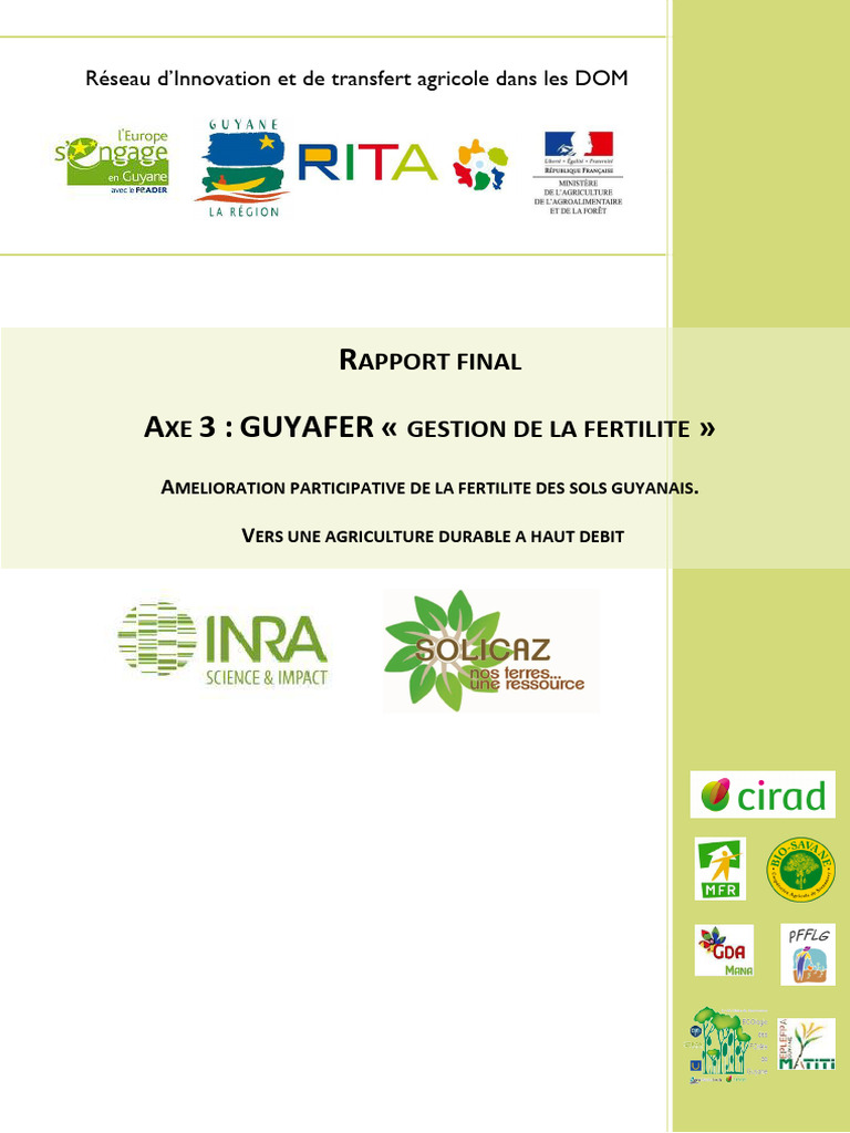 Amélioration de la fertilité des sols en Guyane | PDF | Sol (pédologie ...