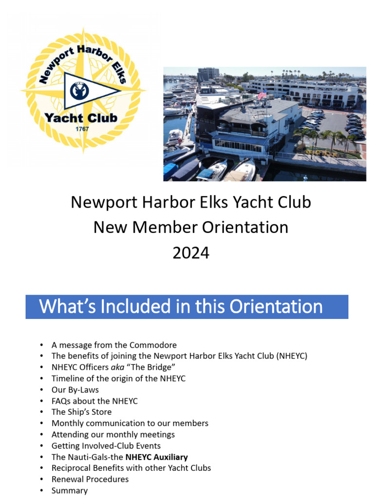 Elks Yacht Club New Member Orientation 2024 | PDF | Southern California ...