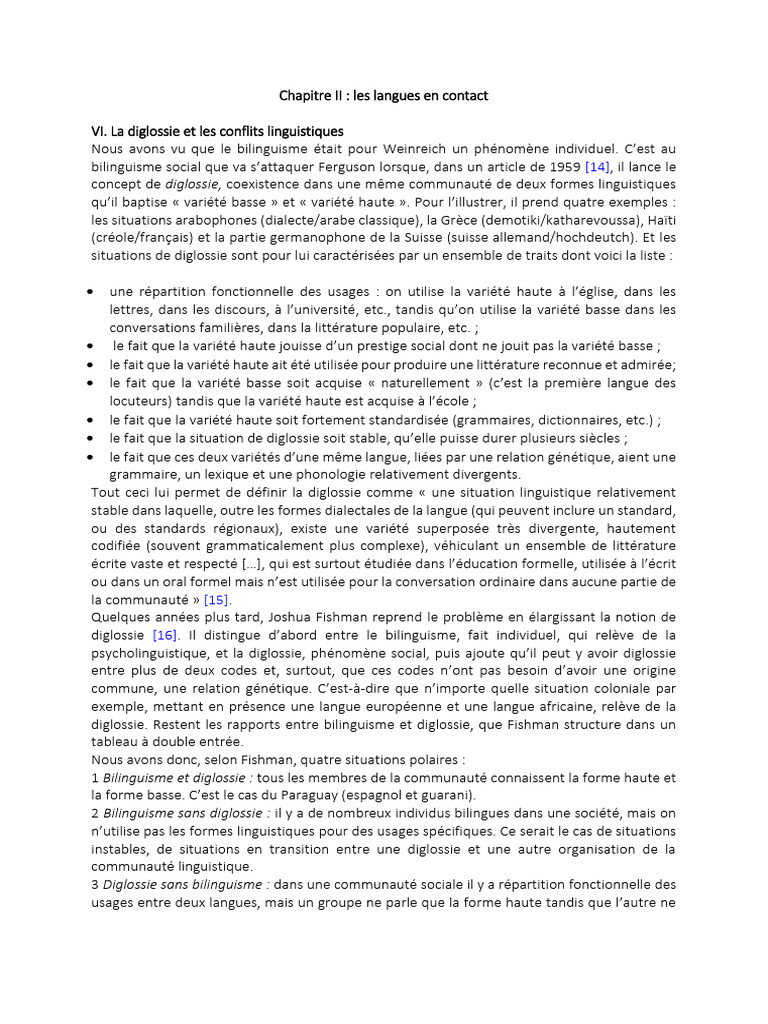 Diglossie et conflits linguistiques | PDF | Linguistique ...