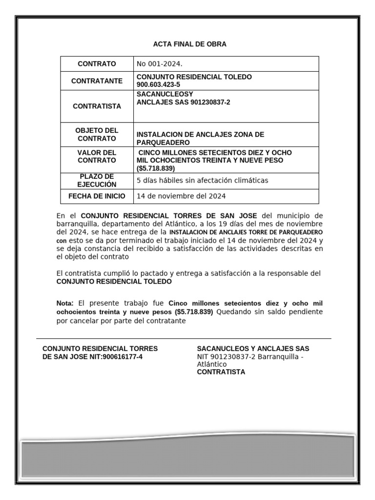 13-11-2024 Acta Final Impermeab Con Rubber | PDF | Tecnología