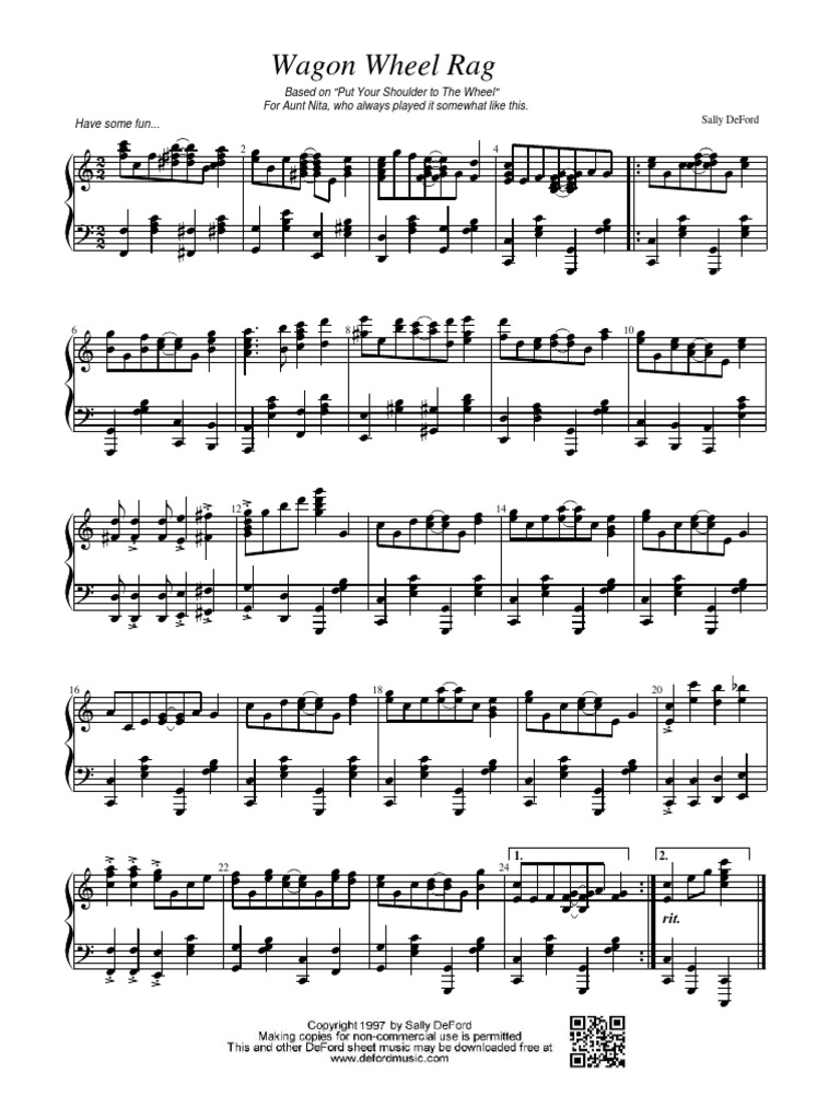 @wagon Wheel Rag Piano | PDF
